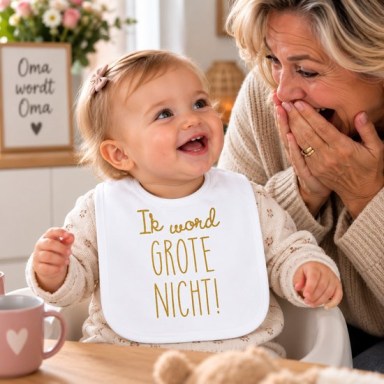 Baby Slabbetje met tekst - ik word grote nicht